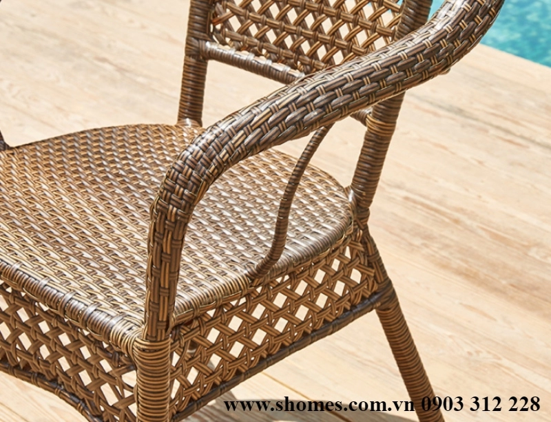 ban ghe ngoai troi nhap khau 2 9097 - Bộ bàn ghế nhựa mây khung sắt